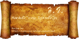 Hankóczy István névjegykártya