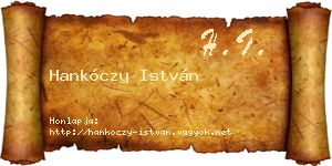 Hankóczy István névjegykártya